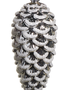 7" Iced Glass Silver Pinecone Ornament