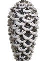 7" Iced Glass Silver Pinecone Ornament