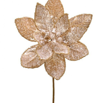 Sequin & Pearl Poinsettia Stem