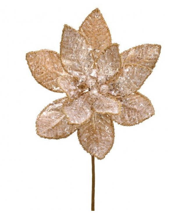 Sequin & Pearl Poinsettia Stem