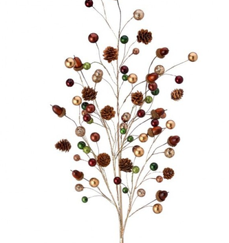 35" Jewel Bead Pinecone Spray