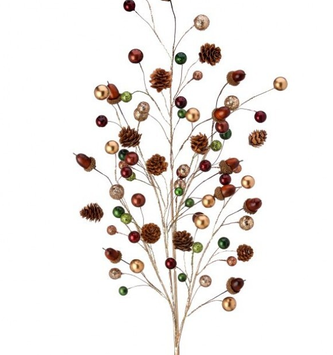 35" Jewel Bead Pinecone Spray