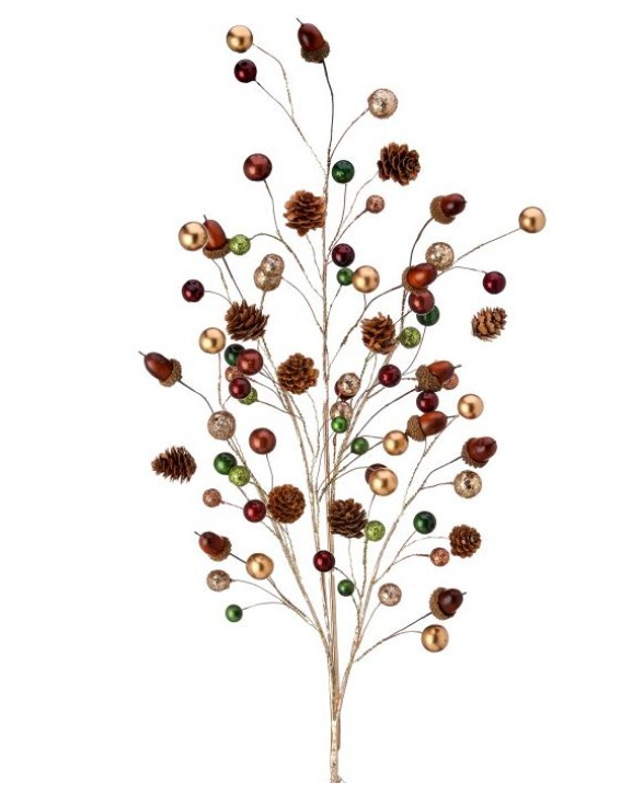35" Jewel Bead Pinecone Spray