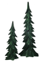Set of 2 Green Velvet Trees