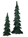 Set of 2 Green Velvet Trees