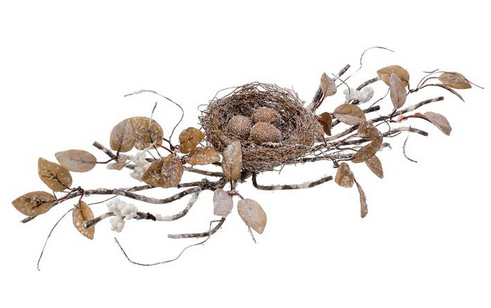 22" Winter Snowy Nest Branch