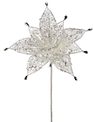 24" Crystal Glitteer Poinsettia Spray