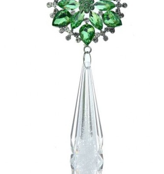 7" Jewel Flurette Crystal Drop Ornament
