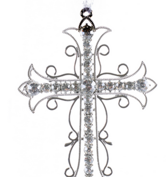 Large Crystal Cross Ornament