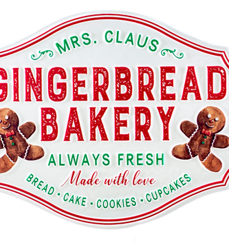 Mrs Clause Gingerbread Bakery Sign