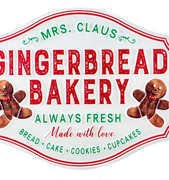 Mrs Clause Gingerbread Bakery Sign