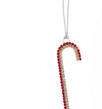 Crystal Candy Cane Ornament