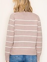 Textured Stripe Crew Neck Sweater Taupe
