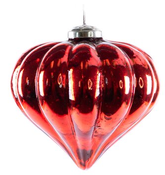 Red Glass Ribbed Ornament