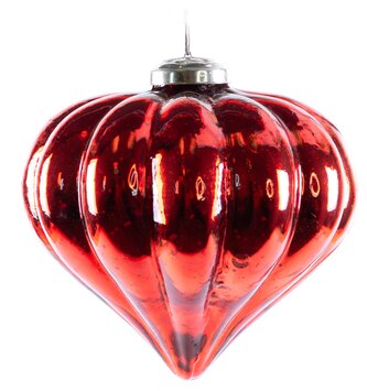 Red Glass Ribbed Ornament