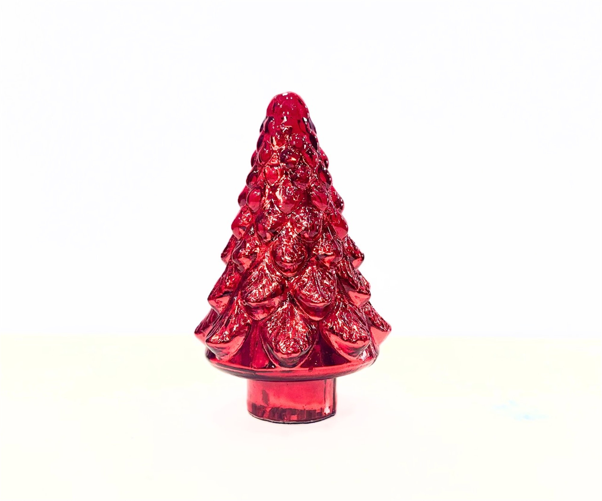 Red Mercury Glass Antiqued Christmas Tree (3-Sizes)