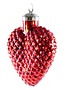 Red Glass Textured Heart Ornament (2-Sizes)