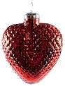 Red Glass Textured Heart Ornament (2-Sizes)
