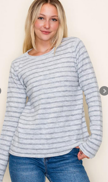 Staccato Striped Crewneck Pull Over Sweater By: Staccato