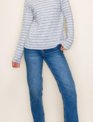 Staccato Striped Crewneck Pull Over Sweater By: Staccato