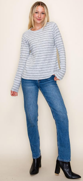 Staccato Striped Crewneck Pull Over Sweater By: Staccato