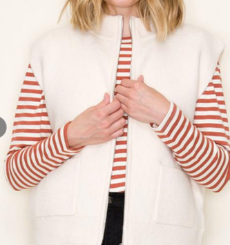 Staccato Mock Neck Zipper Sweater Vest By: Staccato (3-Colors)