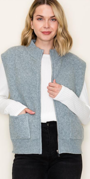 Staccato Mock Neck Zipper Sweater Vest By: Staccato (3-Colors)