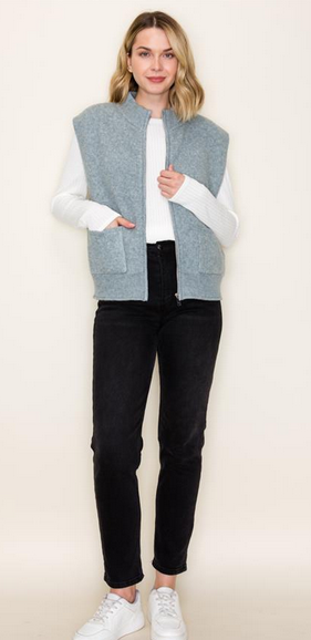 Staccato Mock Neck Zipper Sweater Vest By: Staccato (3-Colors)