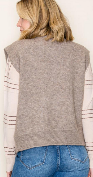 Staccato Mock Neck Zipper Sweater Vest By: Staccato (3-Colors)