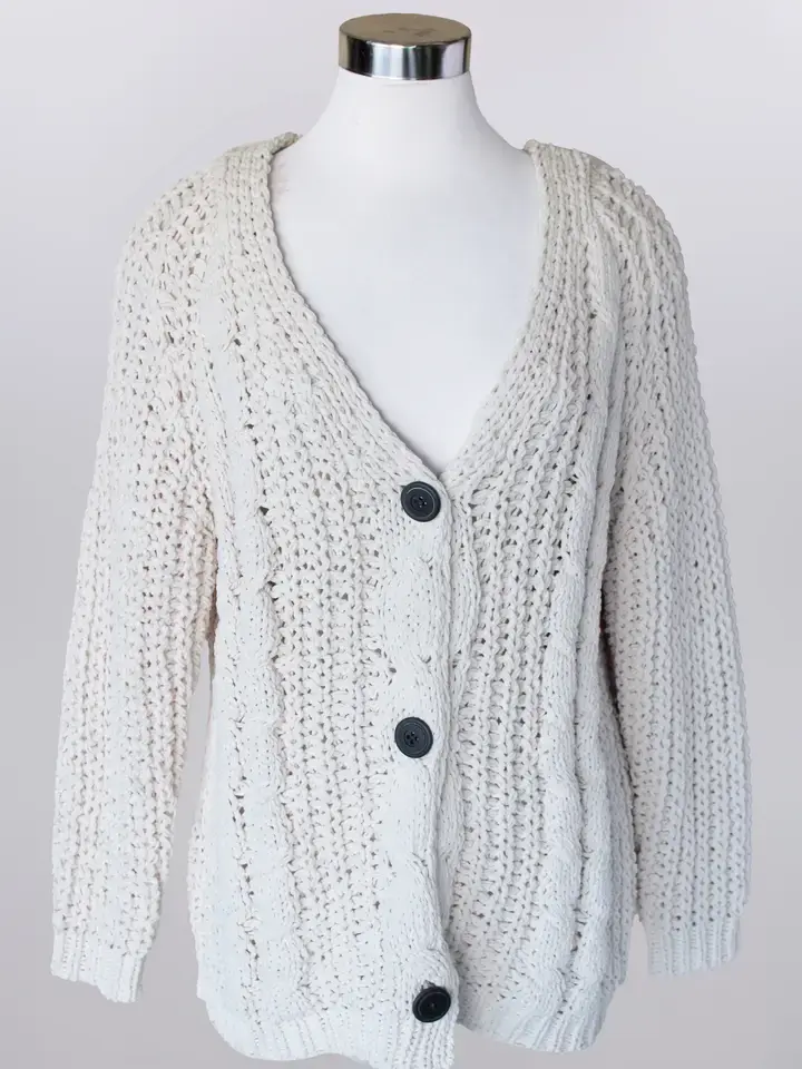 Cable Knit Cardigan Sweater