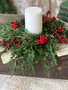 Trailing Red Berry Cedar Candle Ring