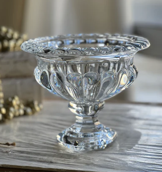 6.3" Clear Glass Pedestal Urn