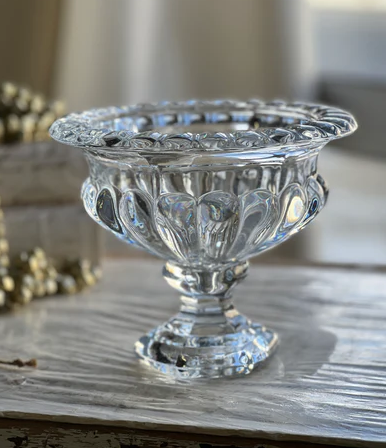 6.3" Clear Glass Pedestal Urn