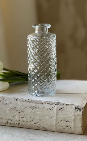 Diamond Cut Glass Bottle