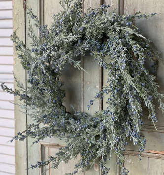 22" Icy Northwind Juniper Wreath