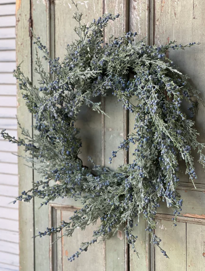 22" Icy Northwind Juniper Wreath