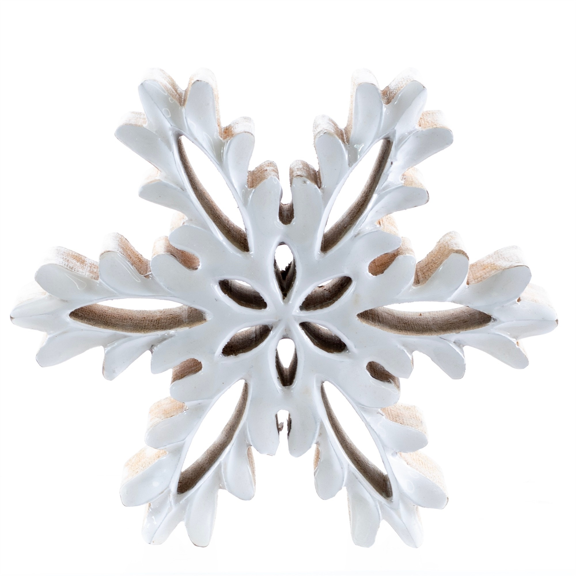 Carved Wooden Snowflake (2-Sizes)