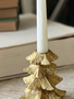 Gilded Fir Tree Taper Candle Holder (2-Sizes)