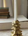 Gilded Fir Tree Taper Candle Holder (2-Sizes)