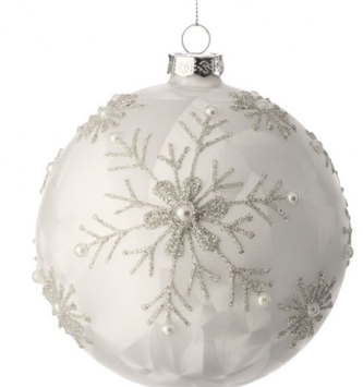 Glass Frosted Snowflake Ornament