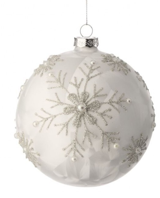 Glass Frosted Snowflake Ornament