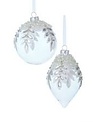 Glass Jeweled Pearl Leaf Ornament (2-Styles)