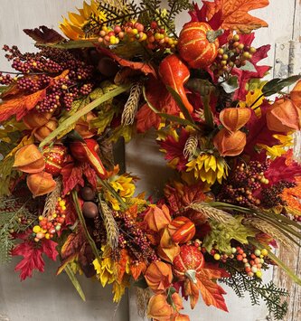 Custom Mixed Harvest Wreath
