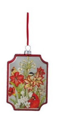 5" Glass Frame Cardinal Ornament (3-Styles)