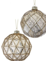 Mercury Glass Gold Geo Ball Ornament (2-Styles)