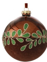 Brown Glass Round Beaded Leaf Ornament (2-Styles)