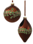 Brown Glass Round Beaded Leaf Ornament (2-Styles)