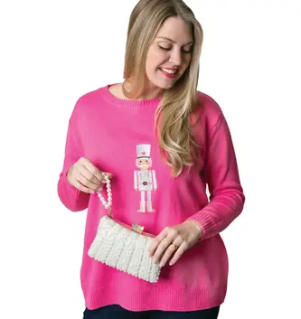 Pullover Sweater Metallic Nutcracker