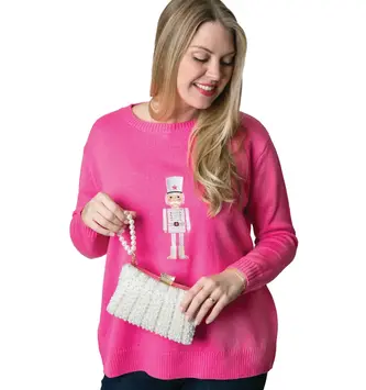 Pullover Sweater Metallic Nutcracker