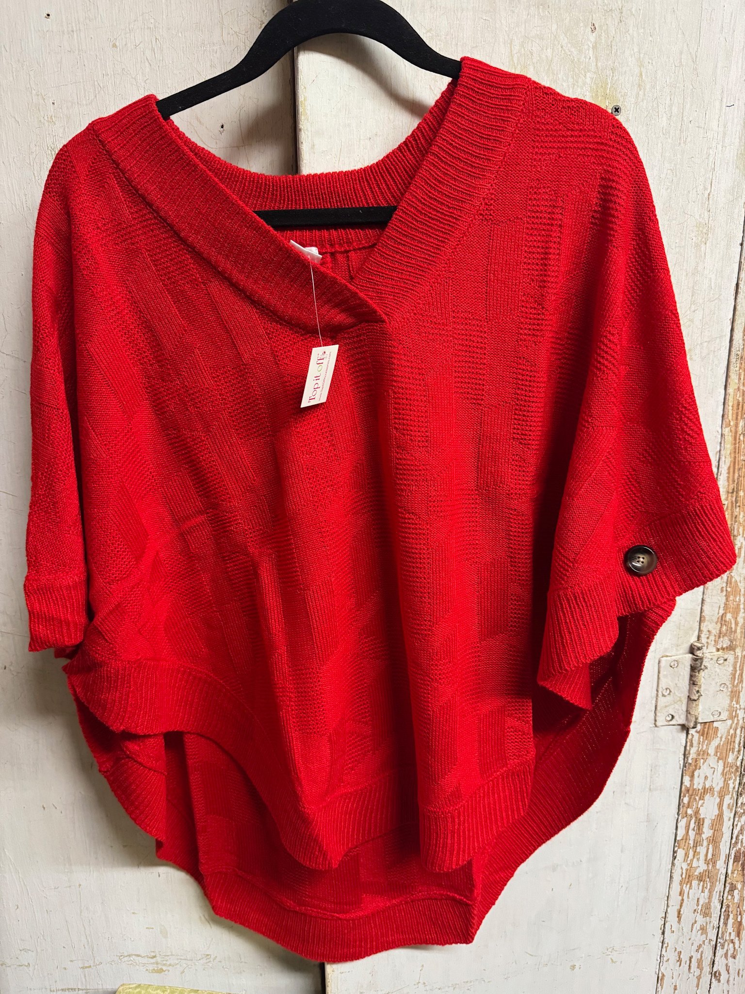 Cable Knit Capelet Red